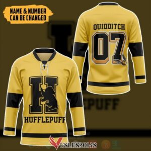 Harry Potter Hufflepuff House Personalized Hockey Jersey, Trending Gifts For Fans - Vesles2014s 2