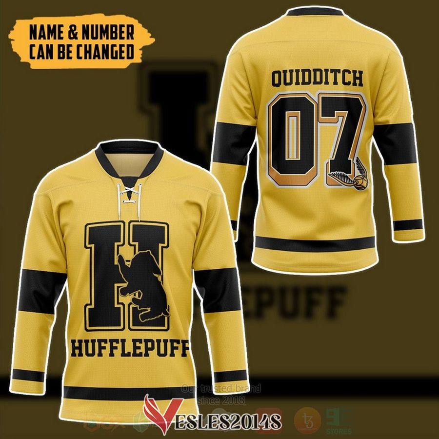 Harry Potter Hufflepuff House Personalized Hockey Jersey, Trending Gifts For Fans - Vesles2014s 2