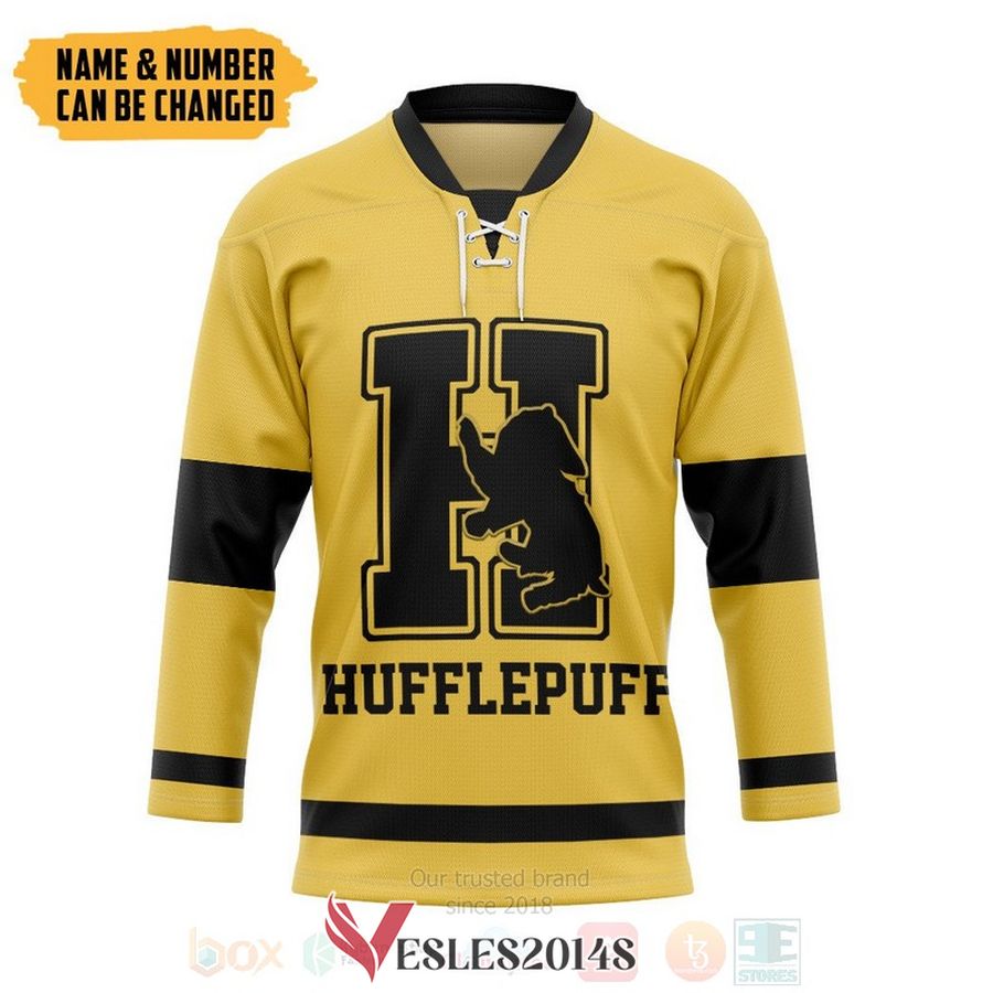 Harry Potter Hufflepuff House Personalized Hockey Jersey, Trending Gifts For Fans - Vesles2014s