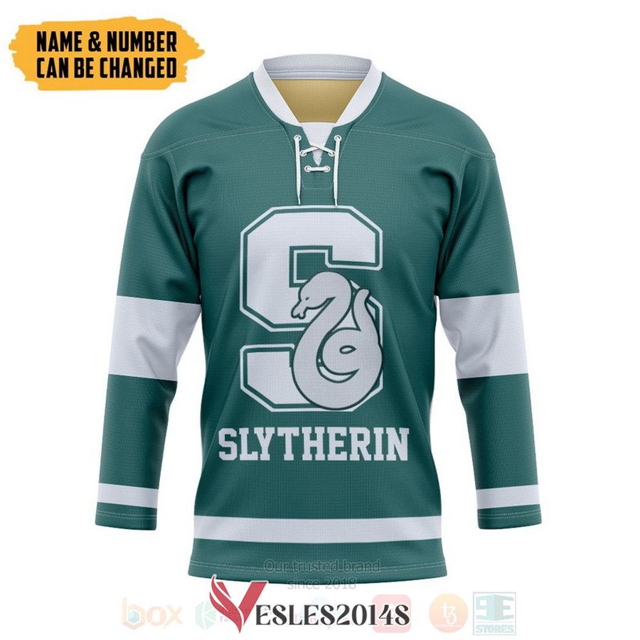 Harry Potter Slytherin House Personalized Hockey Jersey, Trending Gifts For Fans - Vesles2014s