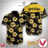 Harry Potter Yellow Hibiscus Black Hawaiian Shirt, Unique Gifts For Friends - Vesles2014S 1