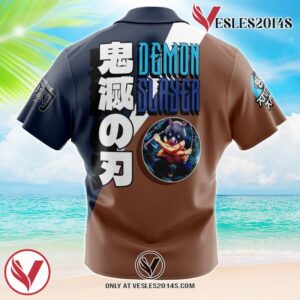 Hashibira Inosuke Demon Slayer Hawaiian Button Up Shirt, Perfect Gifts For Anime Lovers - Vesles2014S 1
