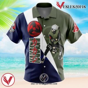 Hatake Kakashi Naruto Shippuden Hawaiian Button Up Shirt, Perfect Gifts For Anime Lovers - Vesles2014S