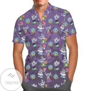 Haunted Stitch Cartoon Lilo And Stitch For men And Women Graphic Print Short Sleeve Hawaiian Casual Shirt Vesles2014S 1
