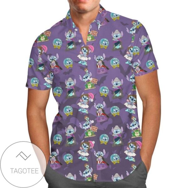Haunted Stitch Cartoon Lilo And Stitch For men And Women Graphic Print Short Sleeve Hawaiian Casual Shirt Vesles2014S 1