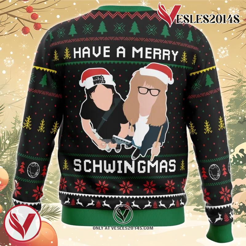 Have A Merry Schwingmas Wayne’s World Ugly Christmas Sweater, Unique Christmas Gift For Fans - Vesles2014S 1