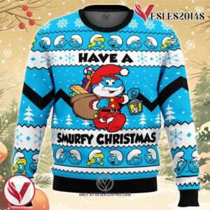 Have a Smurfy Christmas Smurfs Ugly Christmas Sweater, Unique Christmas Gift For Fans - Vesles2014S