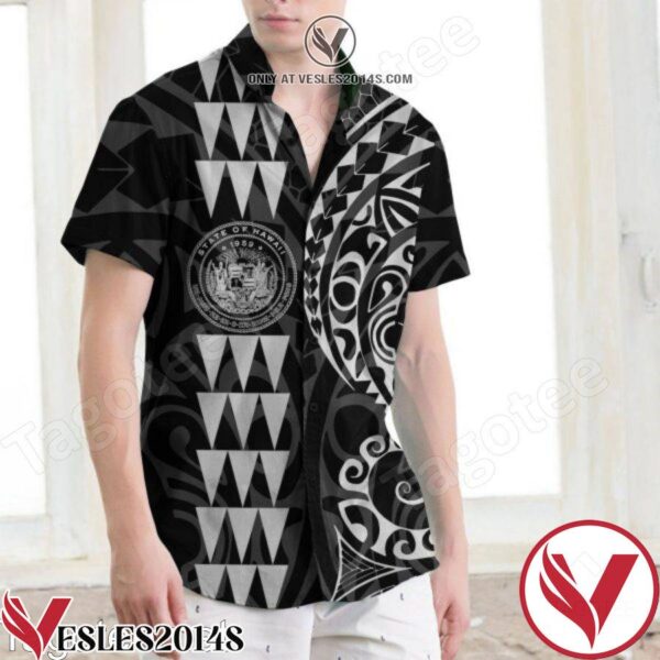 Hawaii Coat Of Arms White Hawaiian Shirt, Unique Gifts For Friends - Vesles2014S 1