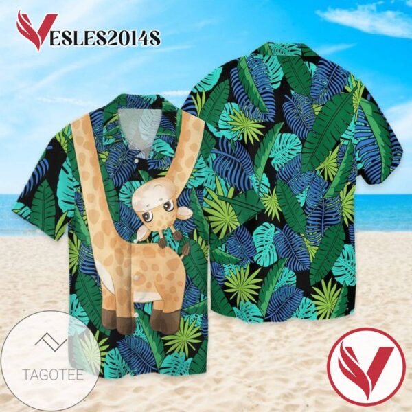 Hawaiian Giraffes Gift For Men And Women Graphic Print Short Sleeve Hawaiian Casual Shirt Vesles2014S 1