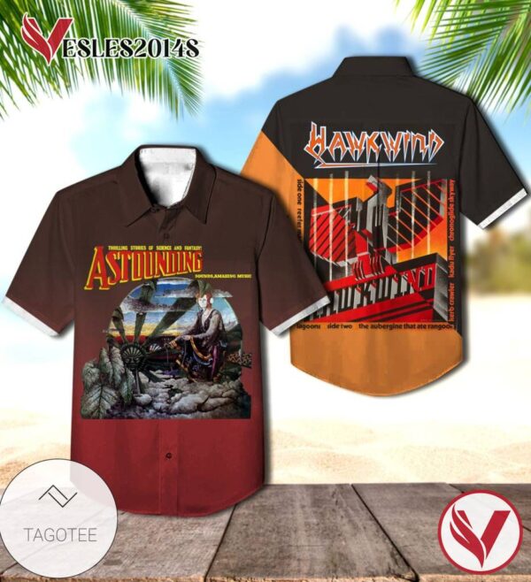 Hawkwind Astounding Sounds Amazing Music Album Cover Hawaiian Shirt, Best Gift For Music Lovers Vesles2014S