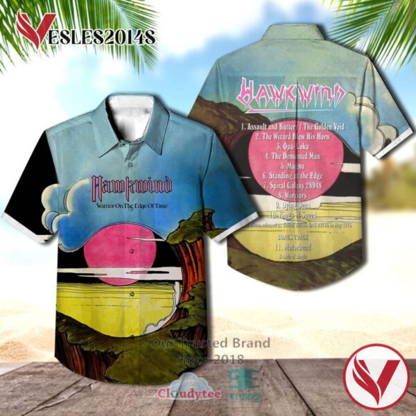 Hawkwind Warrior on the Edge of Time Albums Hawaiian Shirt, Best Gift For Music Lovers Vesles2014S