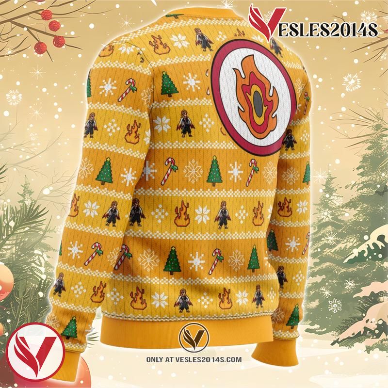 Heart Ablaze Rengoku Demon Slayer Christmas Sweater 2