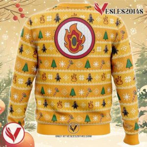 Heart Ablaze Rengoku Demon Slayer Christmas Sweater 3