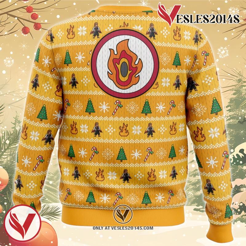 Heart Ablaze Rengoku Demon Slayer Christmas Sweater 3