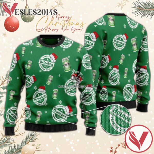 Heineken Ugly Christmas Sweater, Unique Winter Outfits For Fans - Vesles2014S  1