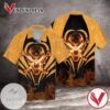 Hell Fire Skull For Men And Women Graphic Print Short Sleeve Hawaiian Casual Shirt Vesles2014S