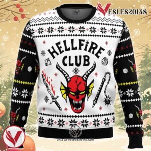 HellFire Club Stranger Things Ugly Christmas Sweater, Unique Christmas Gift For Fans - Vesles2014S
