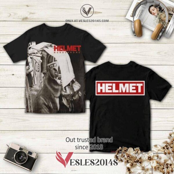 Helmet Band Monochrome Album 3D T-Shirt, Perfect Gifts For Music Lovers - Vesles2014S