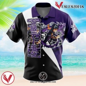 Hiei Yuyu Hakusho Hawaiian Button Up Shirt, Perfect Gifts For Anime Lovers - Vesles2014S