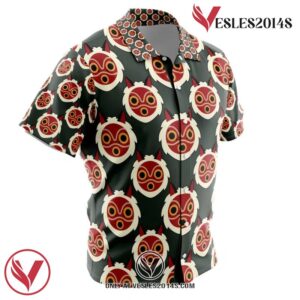 Hime’s Mask Princess Mononoke Hawaiian Button Up Shirt, Perfect Gifts For Anime Lovers - Vesles2014S 1
