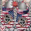 Hockey Personalized LA Kings American Flag Breaking Wall Clog Shoes, Unique Gift From  Vesles2014S