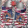 Hockey Personalized NY Islanders American Flag Breaking Wall Clog Shoes, Unique Gift From  Vesles2014S