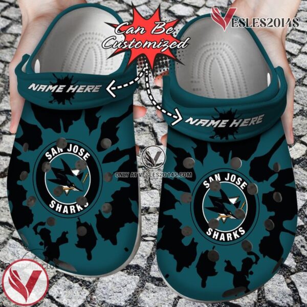 Hockey Personalized SJ Sharks Color Splash Clog Shoes, Unique Gift From  Vesles2014S