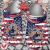 Hockey Personalized VCanucks American Flag Breaking Wall Clog Shoes, Unique Gift From  Vesles2014S