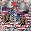 Hockey Personalized VGolden Knights American Flag Breaking Wall Clog Shoes, Unique Gift From  Vesles2014S