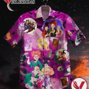 Hocus Pocus Sanderson Sisters Movie Halloween Casual Beach Full Printing Hawaiian Shirt Vesles2014S 1