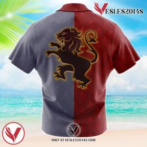 Hogwarts Legacy Gryffindor Badge Harry Potter Hawaiian Button Up Shirt, Perfect Gifts For Anime Lovers - Vesles2014S 1