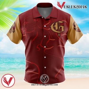 Hogwarts Legacy Gryffindor Harry Potter Hawaiian Button Up Shirt, Perfect Gifts For Anime Lovers - Vesles2014S