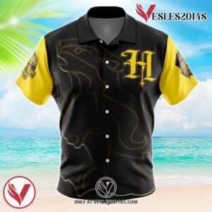 Hogwarts Legacy Hufflepuff V2 Harry Potter Hawaiian Button Up Shirt, Perfect Gifts For Anime Lovers - Vesles2014S