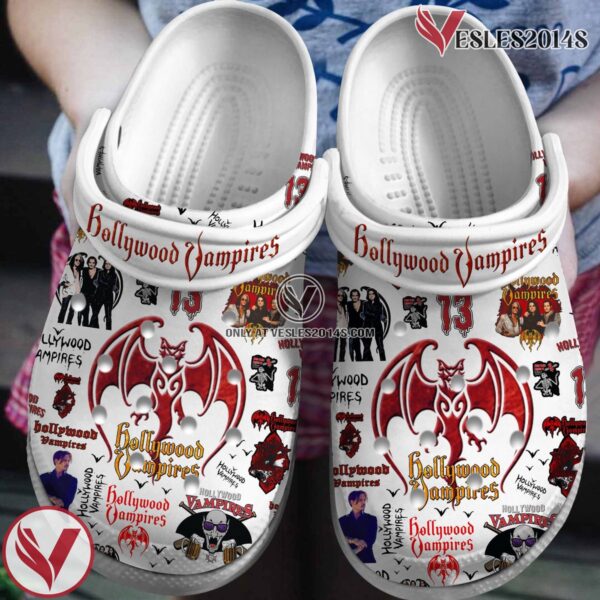 Hollywood Vampires Music Crocs Crocband Clogs Shoes, Unique Gifts For Fans Style 4 - Vesles2014S