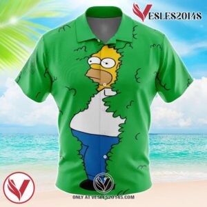 Homer Bush Meme The Simpsons Hawaiian Button Up Shirt, Perfect Gifts For Anime Lovers - Vesles2014S