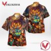 Horror Characters Party Halloween Casual Beach Full Printing Hawaiian Shirt Vesles2014S