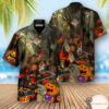 Horror Pumpkin Party Halloween Full Printing Hawaiian Shirt Funny Hawaiian Beach Gift Casual Shirt Vesles2014S