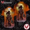 Horror Sunset Skeleton Jack Daniel's Halloween Casual Beach Full Printing Hawaiian Shirt Vesles2014S