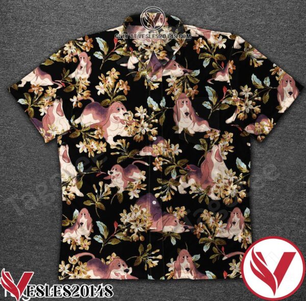 Hound Dog Flower Branch Hawaiian Shirt, Unique Gifts For Friends - Vesles2014S 1