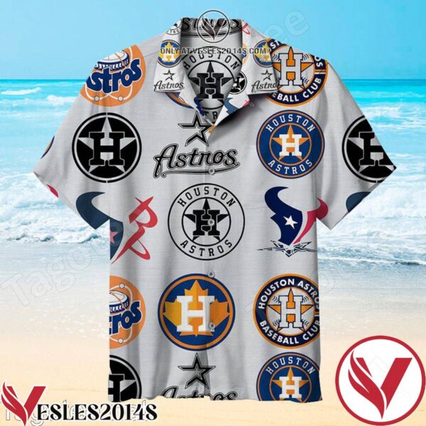 Houston Astros Baseball Team Grey Hawaiian Shirt, Unique Gifts For Friends - Vesles2014S 1
