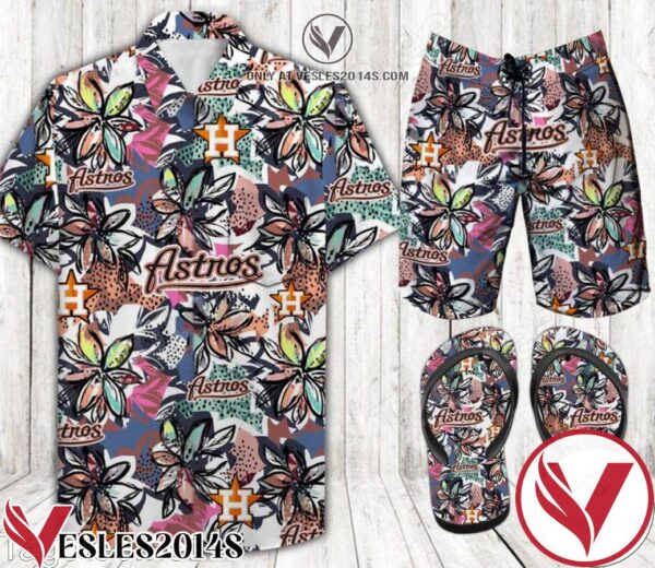Houston Astros Combo Hawaiian Shirt, Beach Shorts And Flip Flop, Unique Gifts For Friends - Vesles2014S 1