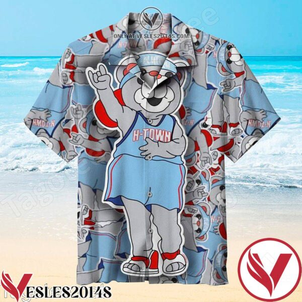 Houston Rockets Clutch Mascot Cute Hawaiian Shirt, Unique Gifts For Friends - Vesles2014S 1