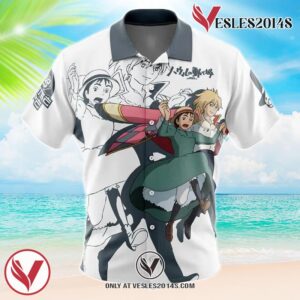 Howl’s Moving Castle Hawaiian Button Up Shirt, Perfect Gifts For Anime Lovers - Vesles2014S