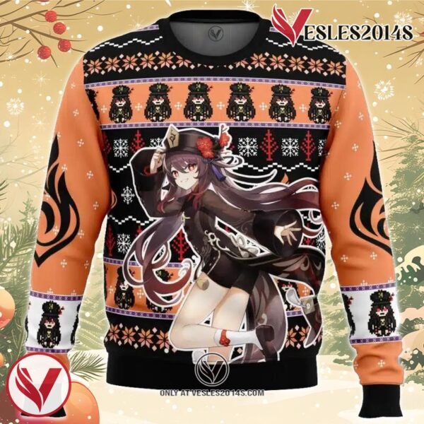 Hu Tao Genshin Impact Ugly Christmas Sweater, Unique Christmas Gift For Fans - Vesles2014S