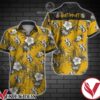 Hufflepuff Grey Tropical Floral Yellow Hawaiian Shirt, Unique Gifts For Friends - Vesles2014S 1