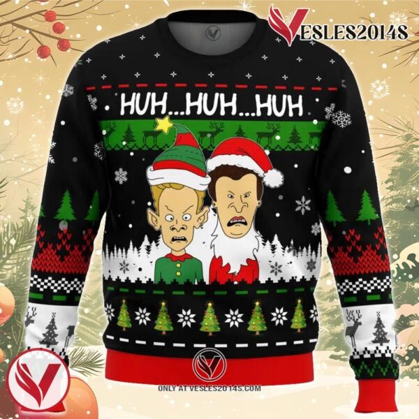 Huh…Huh…Huh… Beavis and Butthead Ugly Christmas Sweater, Unique Christmas Gift For Fans - Vesles2014S
