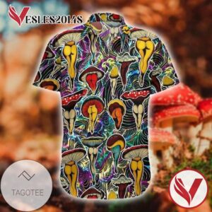 Humanoid mushroom Hawaiian Graphic Print Short Sleeve Hawaiian Casual Shirt Vesles2014S 1