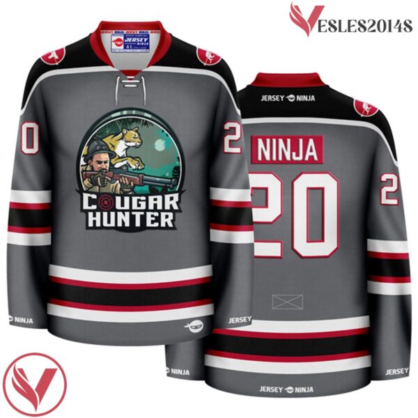 Hunter Funny Cougar Hockey Jersey - Vesles2014S