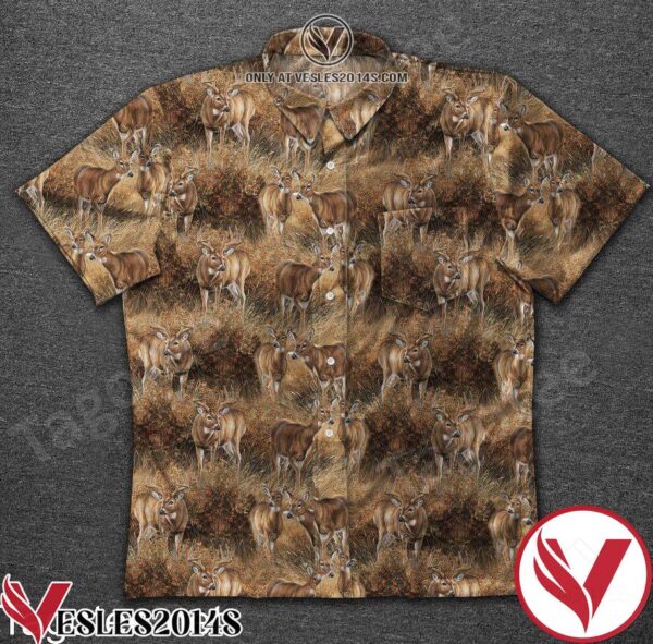 Hunting Deer On The Field Hawaiian Shirt, Unique Gifts For Friends - Vesles2014S 1