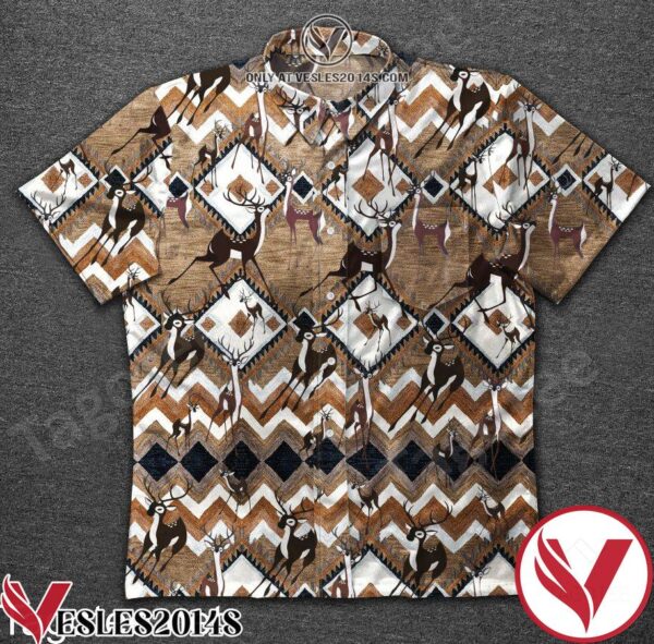 Hunting Deer Pueblo Multi Colored Native American Hawaiian Shirt, Unique Gifts For Friends - Vesles2014S 1